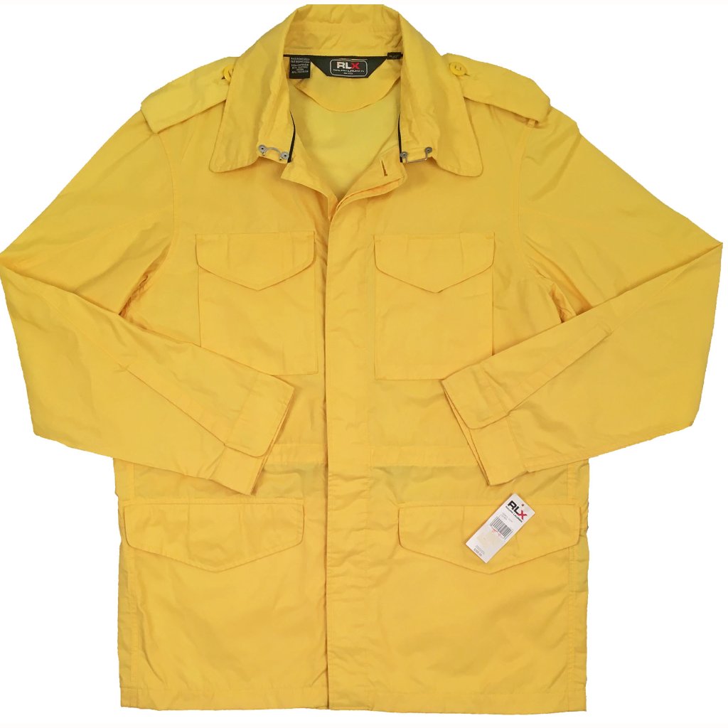 New $595 Rlx Ralph Lauren Raincoat (Jacket)! L Or Xl Yellow Shell Runs Big